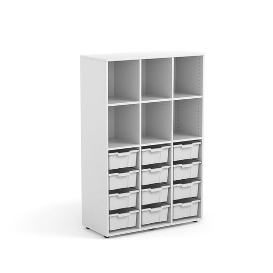 ALICE - Cabinet with 6 upper spaces and 12 Ochre big trays