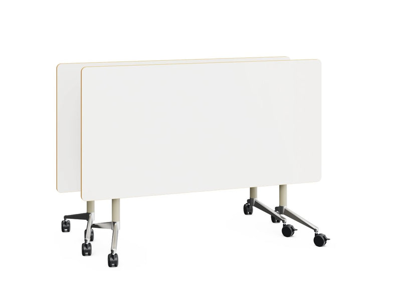 ALUFLOOP - Folding table with metal structure and MDF tabletop matt white. 1390x700 mm