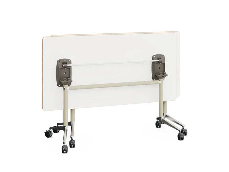 ALUFLOOP - Folding table with metal structure and MDF tabletop matt white. 1390x700 mm