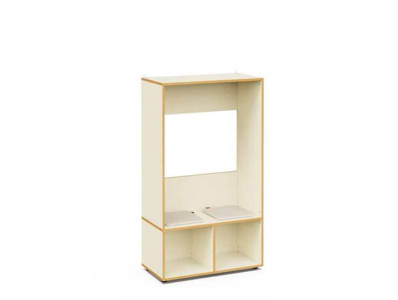 BUNKO – High Bench for 2 People – White Maple Interior – Terracotta Nova Exterior Finish