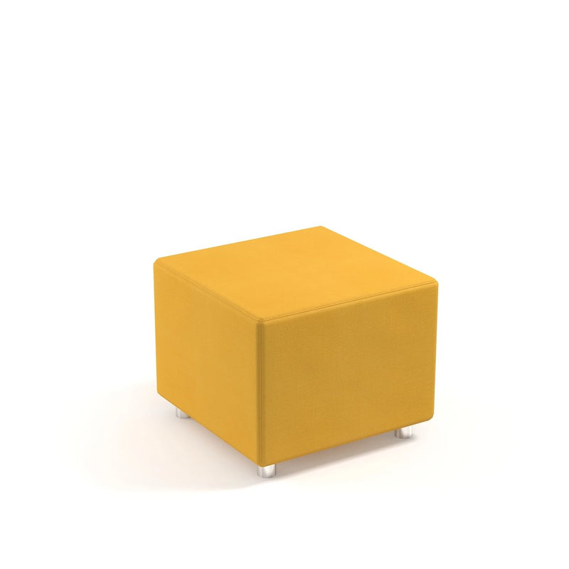 CUBE - Cube-shaped sofa. Wooden structure. Foam PVC leather. Ochre