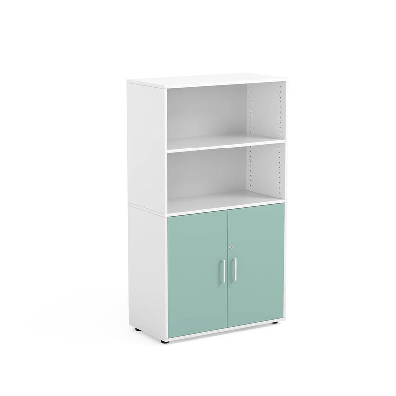FLORA - Cabinet with 2 upper, 2 inner compartments and 2 doors mint green with lock and key