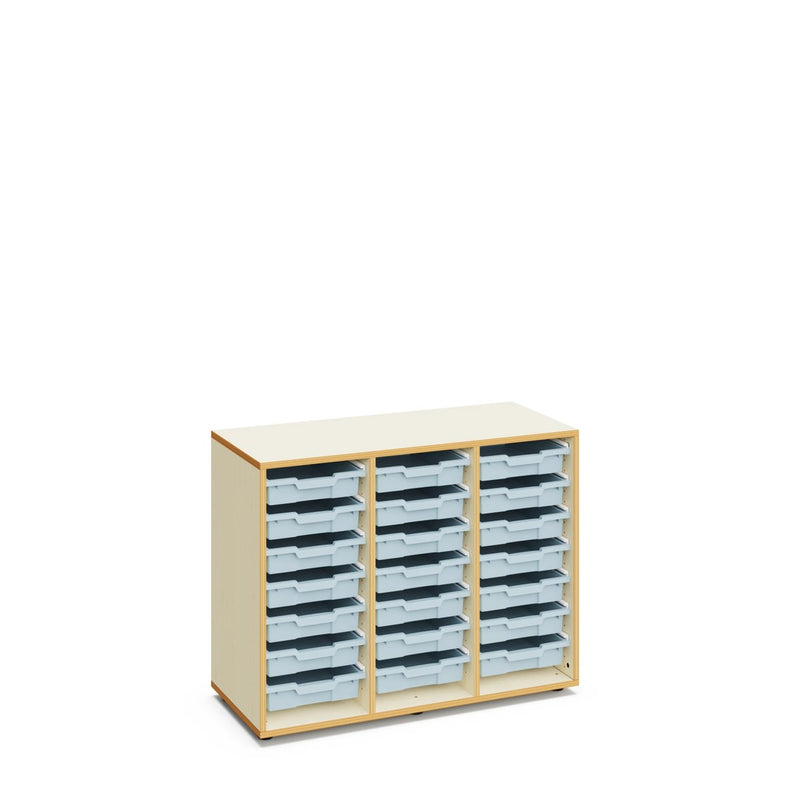 GRACE - Cabinet Maple white with 21 warm grey small trays