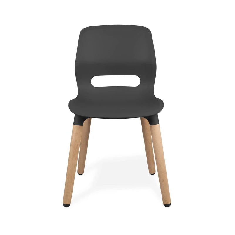 JUN WOOD - Chair with Wooden Frame and shell GRAPHITE BLACK