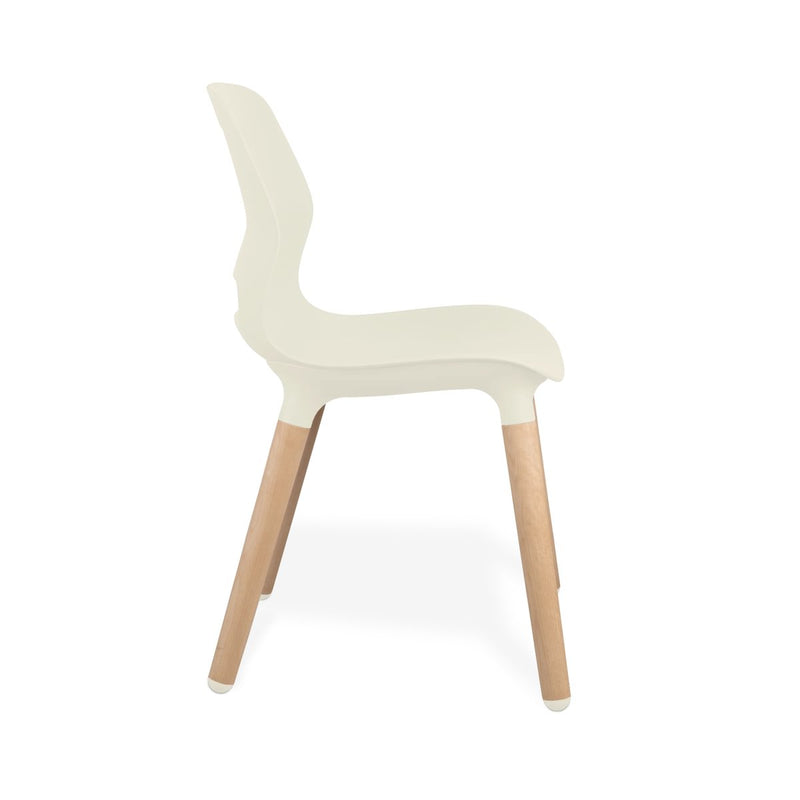 JUN WOOD - Chair with Wooden Frame and shell STONE GRAY