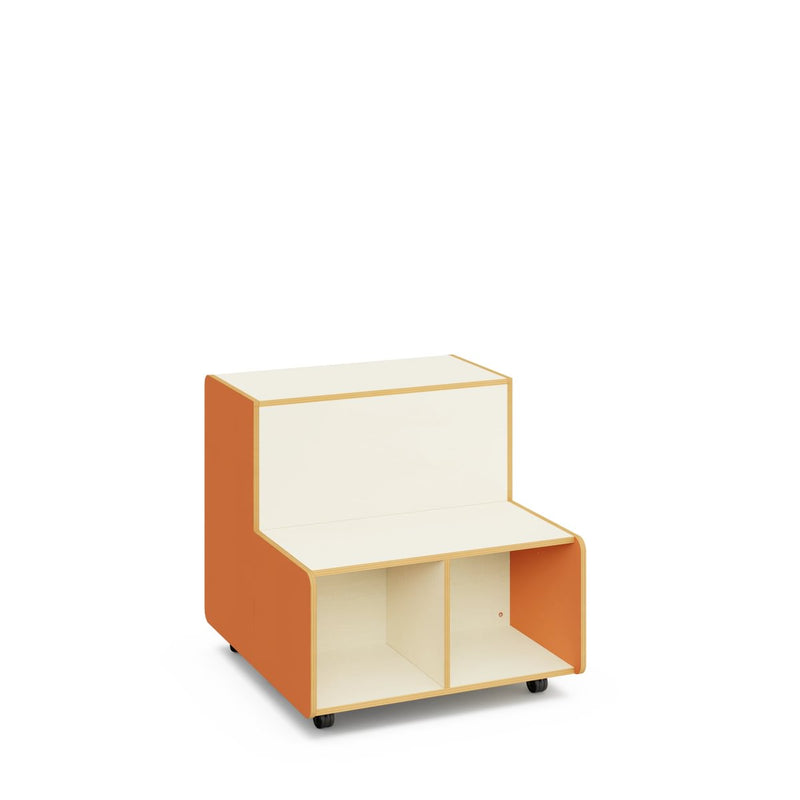 KIDO – Double-Height Tiered Cabinet – White Maple Interior – Terracotta Nova Exterior Finish