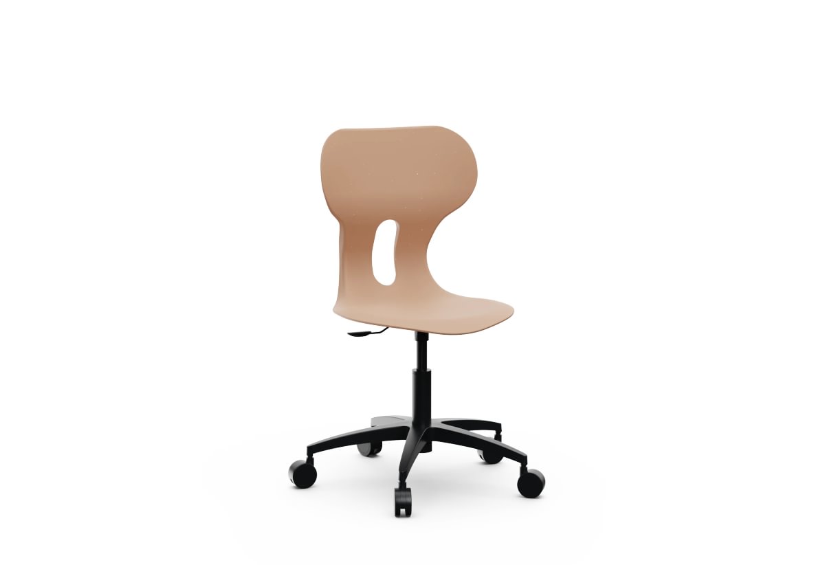 LIA BIG LIFT – Swivel Plastic Chair, Gas Lift, Wheeled Base – Light Terracotta