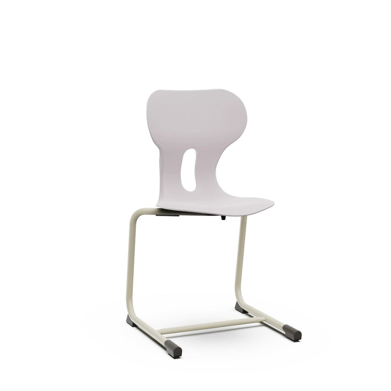 LIA CANTILEVER ST – Plastic Chair with Cantilever Metal Frame Warm Grey – Stone Gray – Size 6