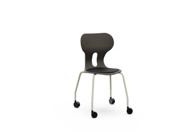 LIA CASTOR – Plastic Chair with Metal Frame Warm Grey – Graphite Black – Size 4