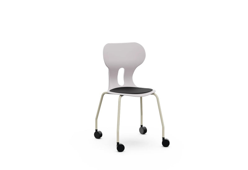 LIA CASTOR – Plastic Chair with Metal Frame Warm Grey – Stone Gray – Size 6