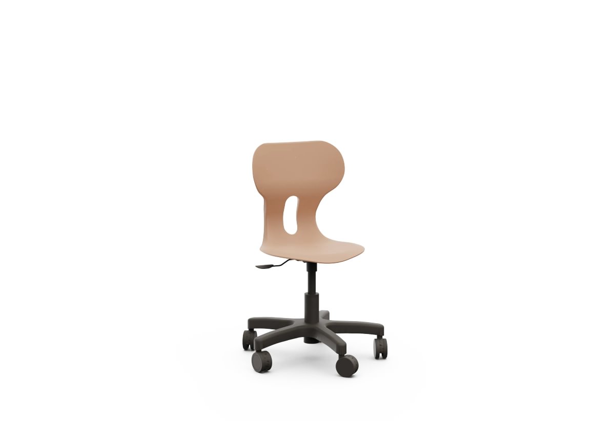LIA MINI LIFT – Swivel Plastic Chair, Gas Lift, Wheeled Base – Light Terracotta