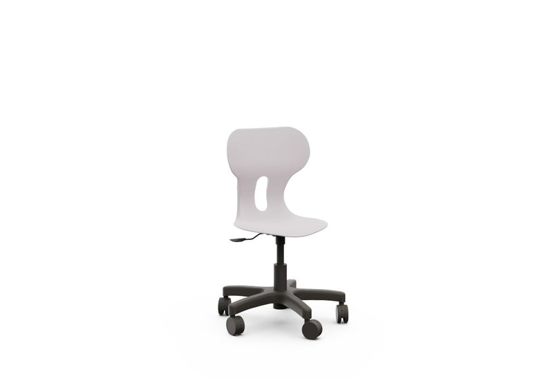 LIA MINI LIFT – Swivel Plastic Chair, Gas Lift, Wheeled Base – Stone grey
