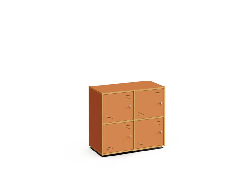 LOCKY 2×2 – 4-Locker Cabinet – White Maple Interior – White Maple Exterior Finish