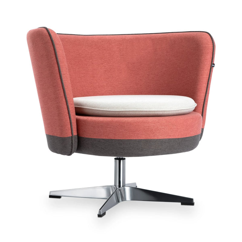 MANNY – Low upholstered armchair+cushion – Top color Terracotta Bloom