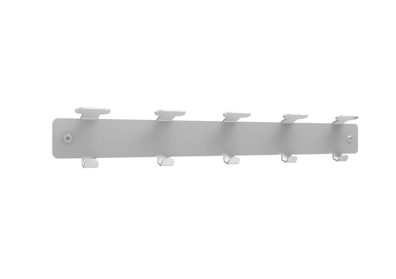 MARCUS - Metal coat rack with 5 double hooks. Aluminium matt