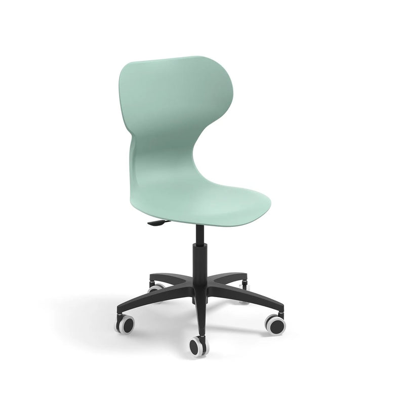 MIA BIG LIFT - Plastic chair. Base with castors. Stroke gas lift. Adj. height S5-S7. Terracotta red