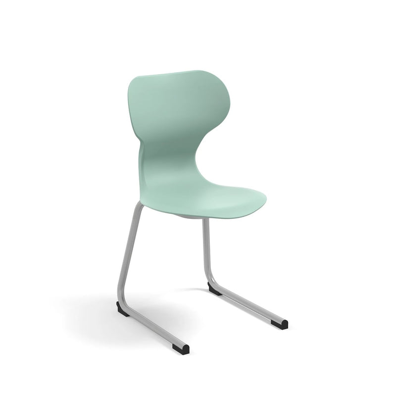 MIA CANTILEVER - Plastic chair. Metal frame. Warm Grey- Terracotta Red. Size 4