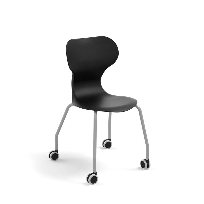 MIA STORE - Swivel polypropylene chair with castors. Lower tray. Navy Blue