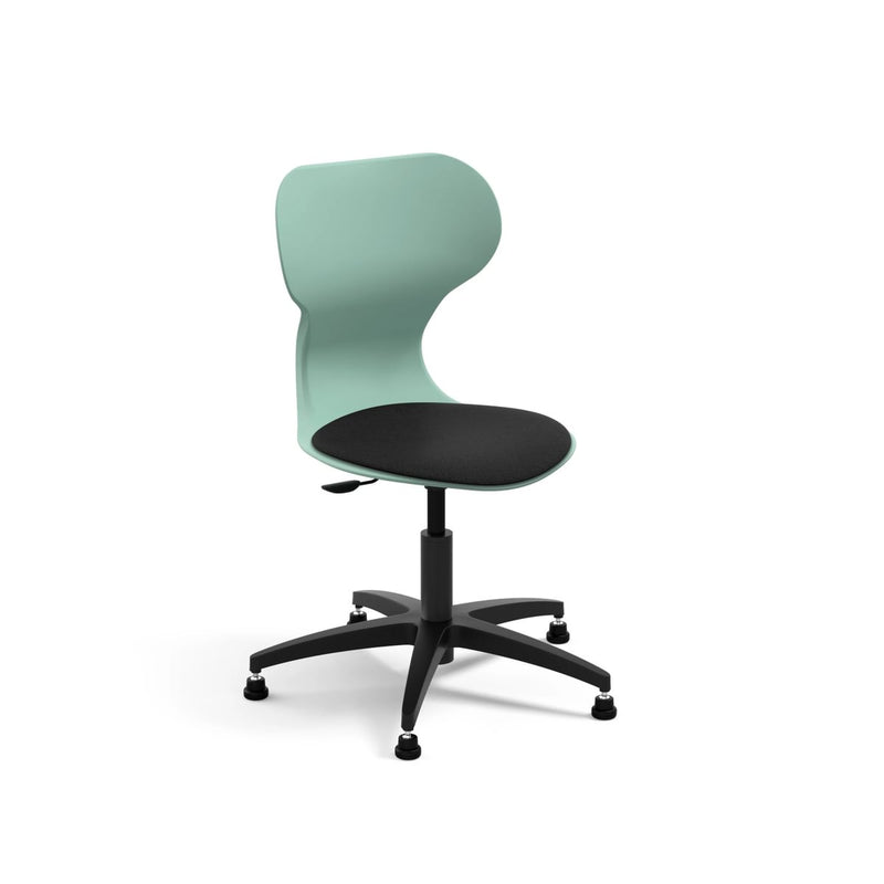 MIA LIFT - Swivel plastic chair with castors. Stroke gas lift. Adjustable S5-S7. Colour black