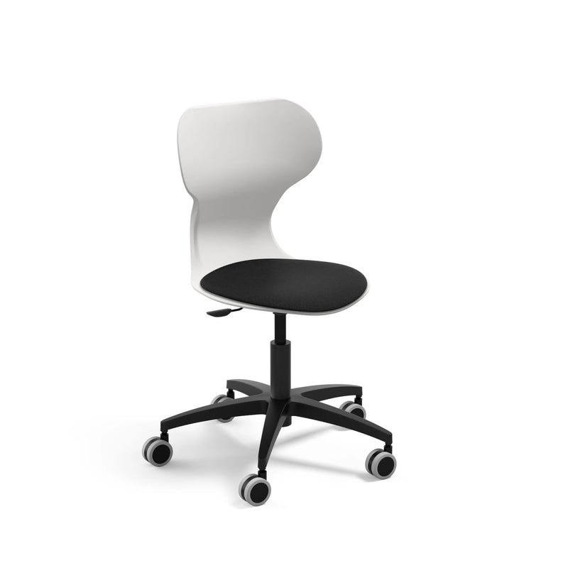 MIA LIFT - Swivel plastic chair with castors. Stroke gas lift. Adjustable S5-S7. Colour black