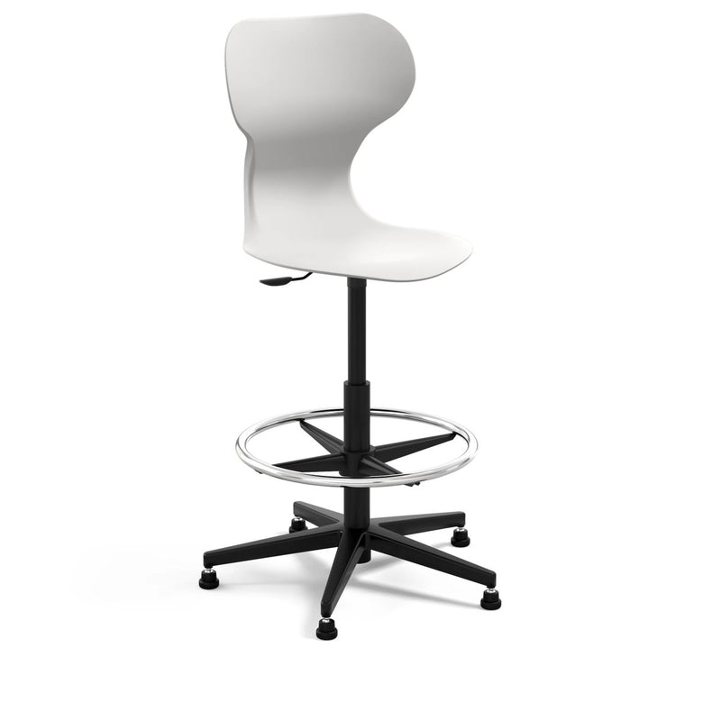 MIA STOOL - High swivel plastic stool with castors. Stroke gas lift. Terracotta red