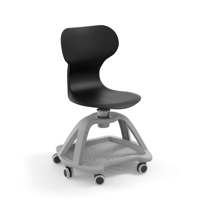 MIA STORE - Swivel polypropylene chair. Lower tray. Terracotta red
