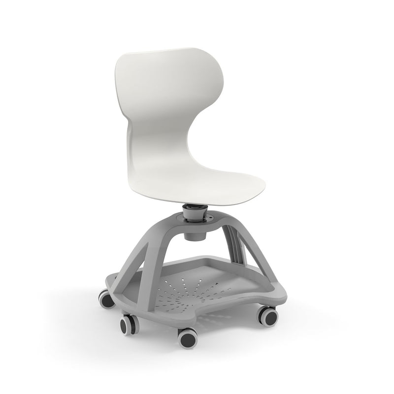 MIA STORE - Swivel polypropylene chair. Lower tray. Ivory White