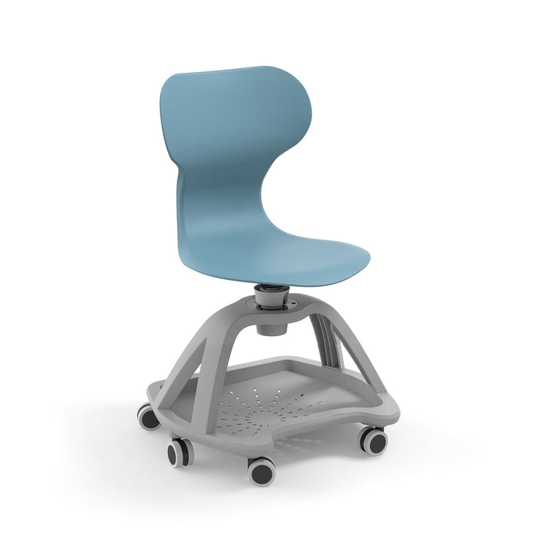 MIA STORE - Swivel polypropylene chair. Lower tray. Ivory White