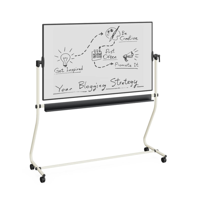 MOGI – Mobile Whiteboard, Magnetic and Reversible, with Tray – 1500×900 mm – Warm Grey