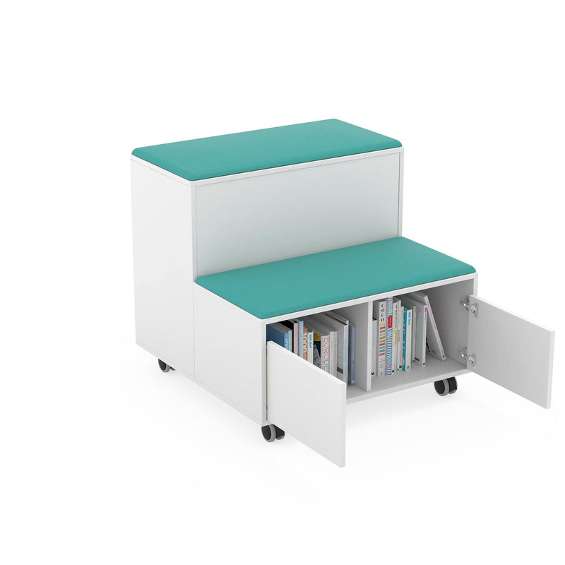 MOVE - White melamine grade with 2 seats. Anthracite grey