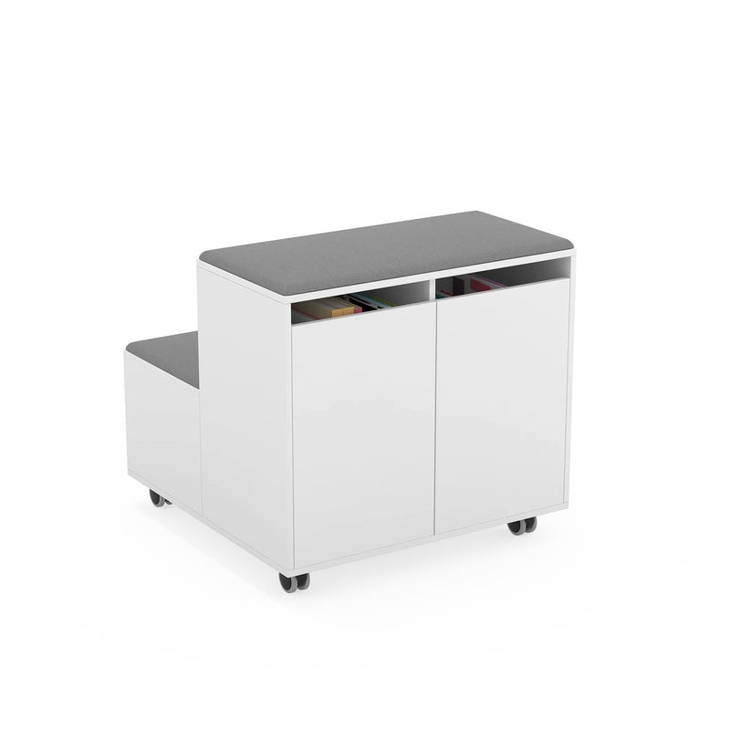 MOVE - White melamine grade with 2 seats. Anthracite grey