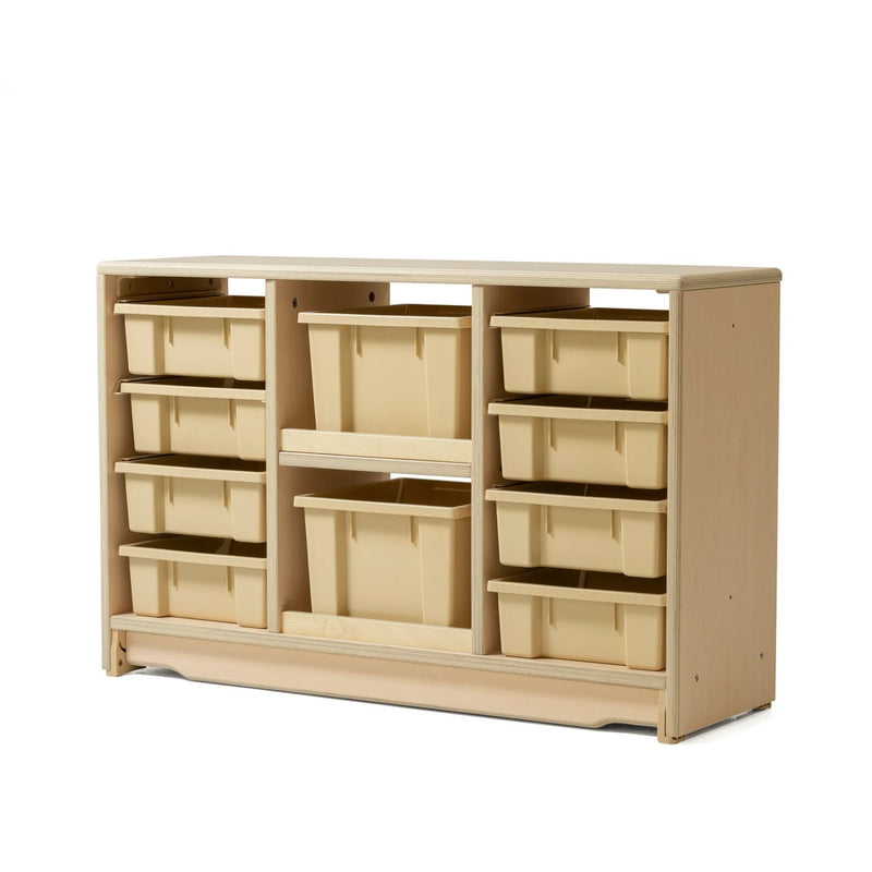 PINE - Infantil cabinet PLYWOOD with 10 storage trays