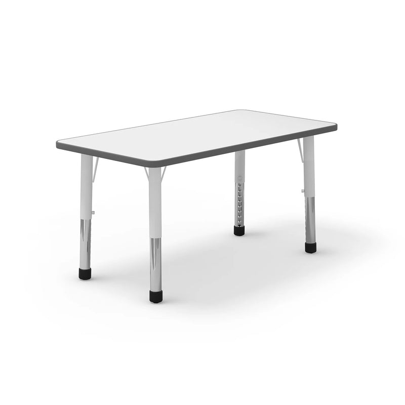RONY - Rectangular table with adjustable metal legs. MDF tabletop white. S1-S4