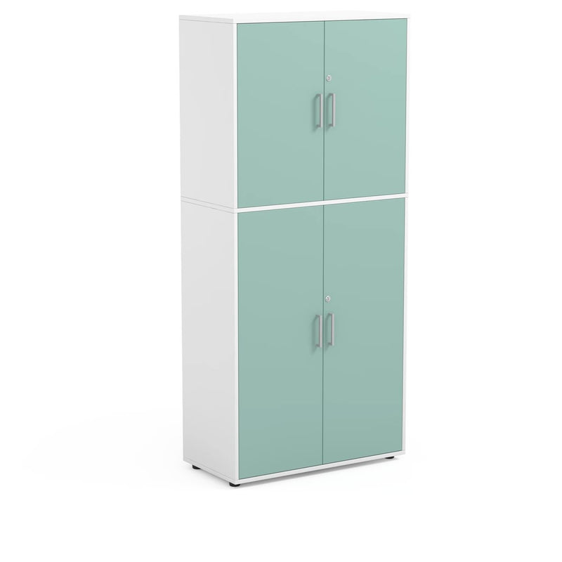 ROSIE - Cabinet with 5 inner compartments and 4 doors Maple White with lock
