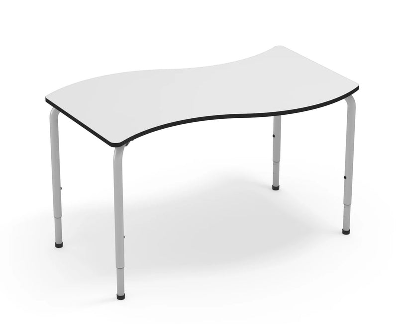 WAVE - Metal frame table. Warm Grey- Black core MDF+ PVC.1300x650 mm T3