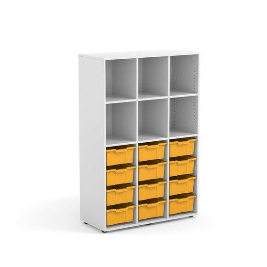 ALICE - Cabinet  Maple White with 6 upper compartments and 12 big light blue trays