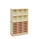 ALICE - Cabinet with 6 upper spaces and 21 Turquoise small trays