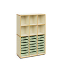 ALICE - Cabinet with 6 upper spaces and 21 Turquoise small trays