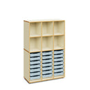 ALICE - Cabinet Maple White with 6 upper compartments and 21 Warm grey small trays