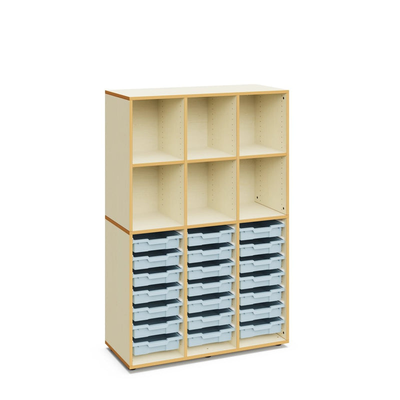ALICE - Cabinet with 6 upper compartments and 21 white small trays