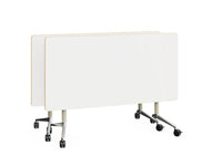 ALUFLOOP- Folding table with metal structure. Warm Grey-  MDF tabletop matt white. 1600x800 mm