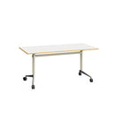 ALUFLOOP- Folding table with metal structure. Warm Grey-  MDF tabletop matt white. 1600x800 mm