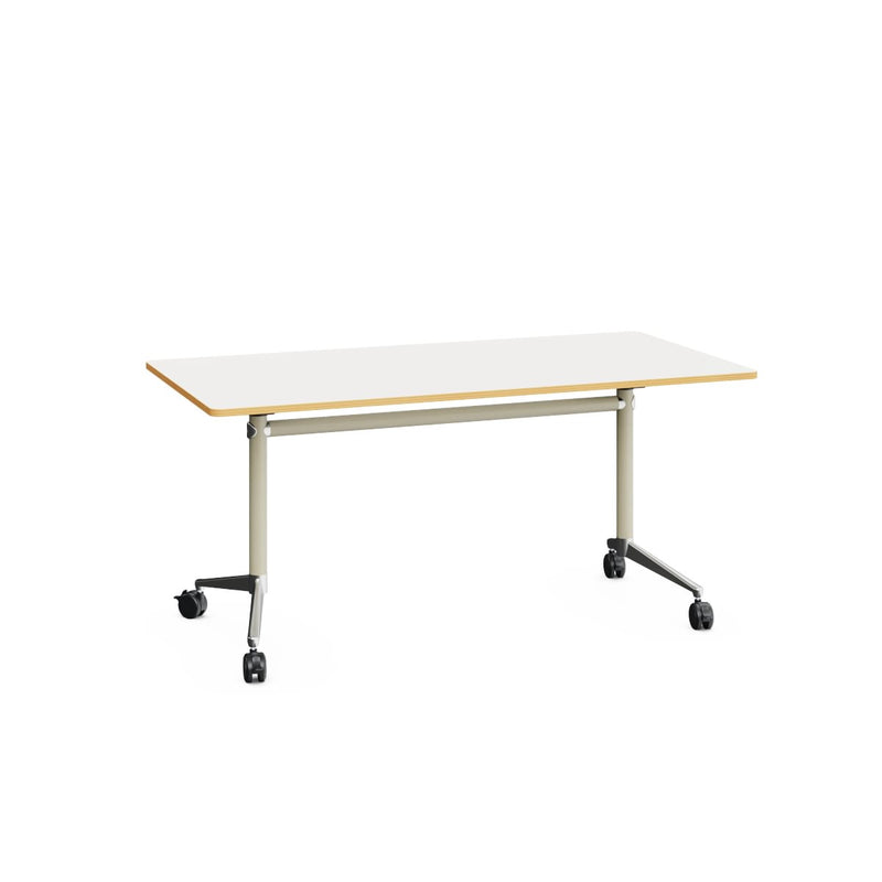 ALUFLOOP - Folding table with metal structure and MDF tabletop matt white. 1390x700 mm