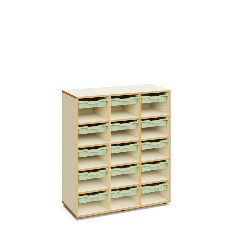 ANNIE - Cabinet with 15 spaces and 15 Ochre small trays