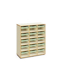ANNIE - Cabinet Maple white with 15 compartments and 15 Light terracota small trays