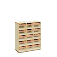 ANNIE - Cabinet Maple white with 15 compartments and 15 Light terracota small trays