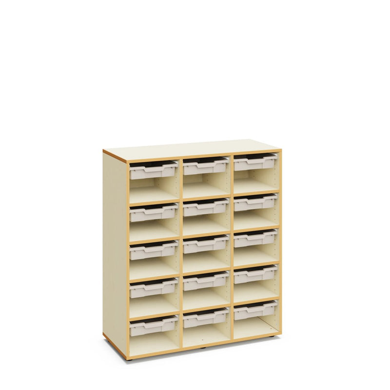 ANNIE - Cabinet with 15 compartments and 15 white small trays