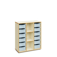 BLAIR - Cabinet with 3 columns and 12 large light blue trays