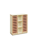 BLAIR - Cabinet with 3 columns and 22 small turquoise trays