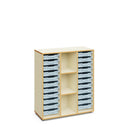 BLAIR - Cabinet with 3 columns and 22 small light blue trays